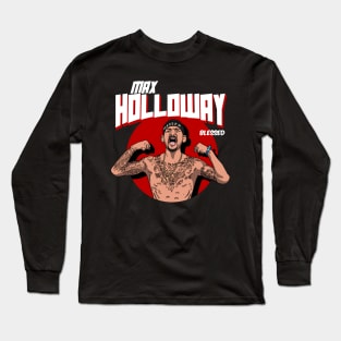 Max Holloway Comic Style Art Long Sleeve T-Shirt